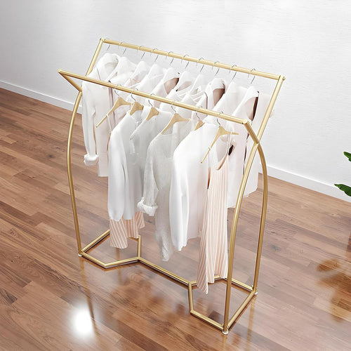 Commercial Clothing Garment Rack Retail Shop in Gold 