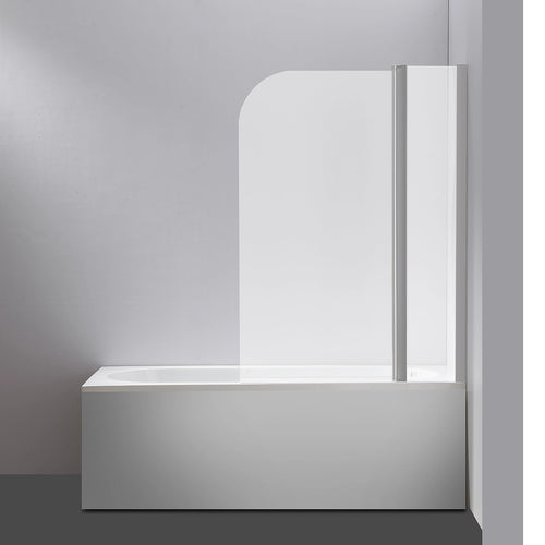 180° CHROME Pivot Door 6mm Safety Glass Bath Shower Screen By Della Francesca - 100 x 140cm