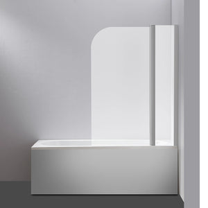 180° CHROME Pivot Door 6mm Safety Glass Bath Shower Screen By Della Francesca - 120 x 140cm