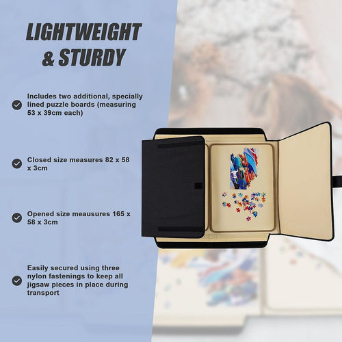 Portable Jigsaw 1000 Pieces Board Puzzle Storage Carry Safe Case Carrier