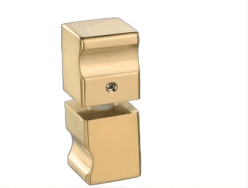 100x120cm Double Door Corner Shower Screen – Gold Wall F-Brackets, Brass Hinges & Square knob Handle