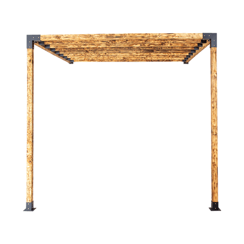 Roof Pergola Gazebo Shed Matte Black Steel Single Wall with Top Rafters Brackets DIY Kits