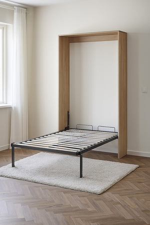 Double DIY Wall Bed Hardware Kit with Silver handle – Frame & Mechanism for Custom Build
