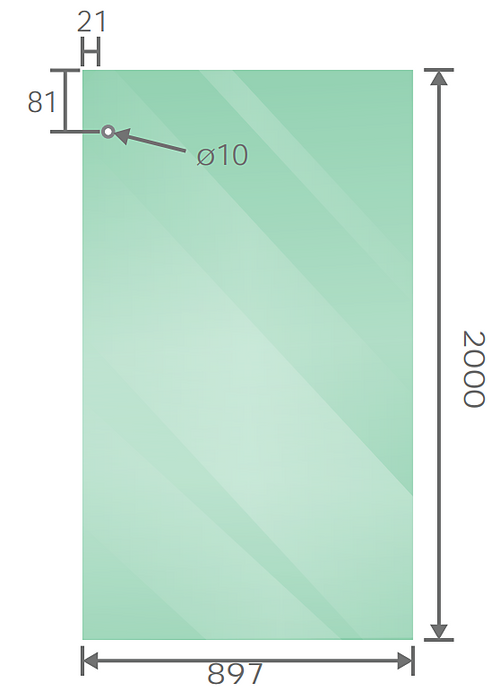 140x90cm Frameless Glass Sliding Corner Shower – With White Rail and U-brackets for Contemporary Bathrooms