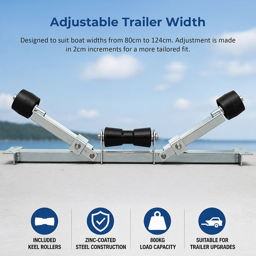 Boat Trailer Keel Roller Adjustable Bottom Support Bracket 800kg