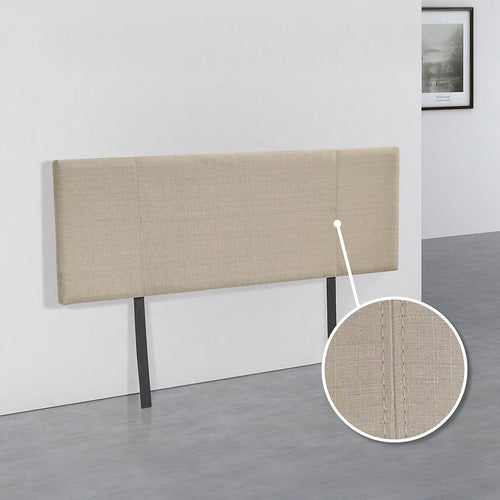 Double Beige Linen Fabric Bed Headboard Bedhead