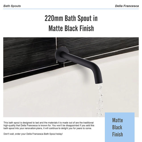 220mm Bath Spout in Black Finish