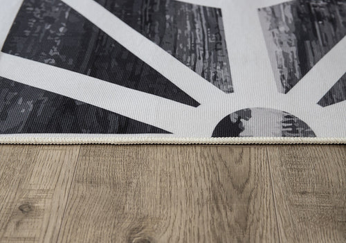 200x300cm Large Floor Black & White Geometric Rug – Modern Area Carpet for Bedroom, Living Room, Lounge or Home Décor Mat