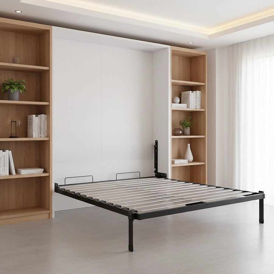 Double DIY Wall Bed Hardware Kit with Black handle – Frame & Mechanism for Custom Build