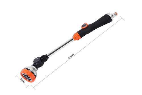 Garden Hose Wand 47cm 8 Spray Patterns Aluminium