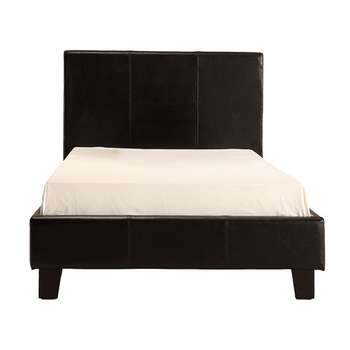 Single Size Bed Frame with Headboard – Black PU Leather