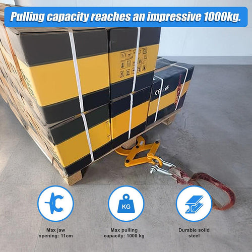 Steel Single Scissor Pallet Puller Clamp 1 Ton Capacity Pallet Grabber