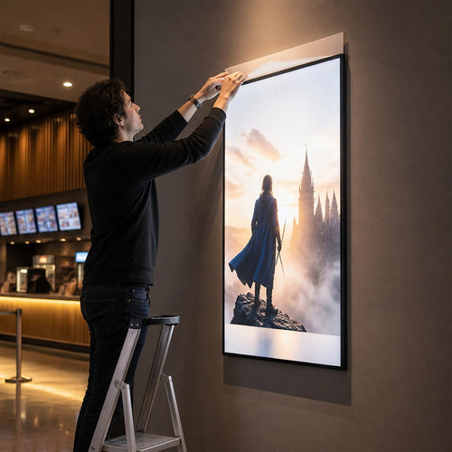 A1 LED Slim Advertising Lightbox Sign – Wall-Mounted Poster Board Menu Display Frame