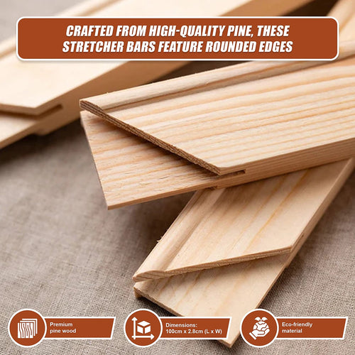 50-Piece Canvas Stretcher Bars – DIY Wooden Frame Kit for Canvas Art, Painting & Prints