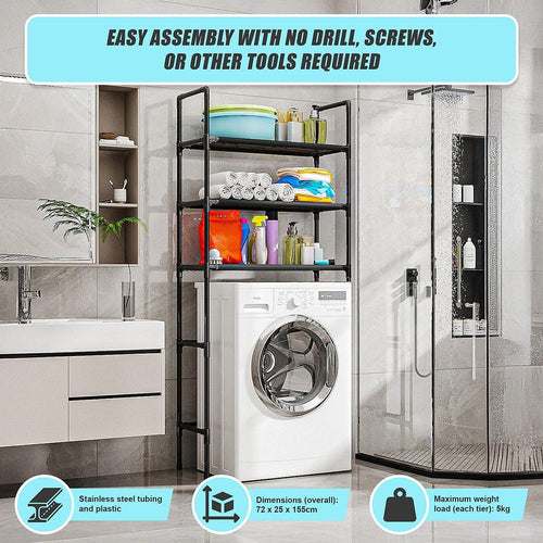 Storage Shelf 3 Tier Rack Portable Laundry Stand Unit Organiser