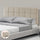 Beige Linen Fabric King Deluxe Tufted Headboard Bedhead