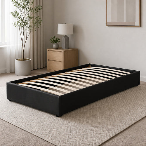 PU Leather Single Bed Ensemble Frame