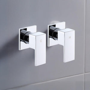 Bathroom Shower Bath Hot and Cold Square Mixer WATERMARK Certified - Chrome