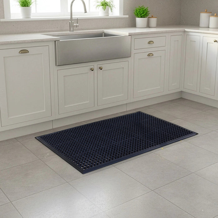 Heavy Duty Floor Mat Anti Fatigue Kitchen Bar Rubber Drainage Black