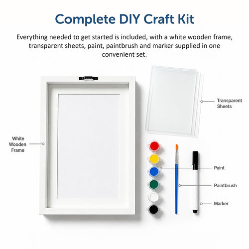 Baby Handprint Kit Family Keepsake Wood Frame DIY Gift Set