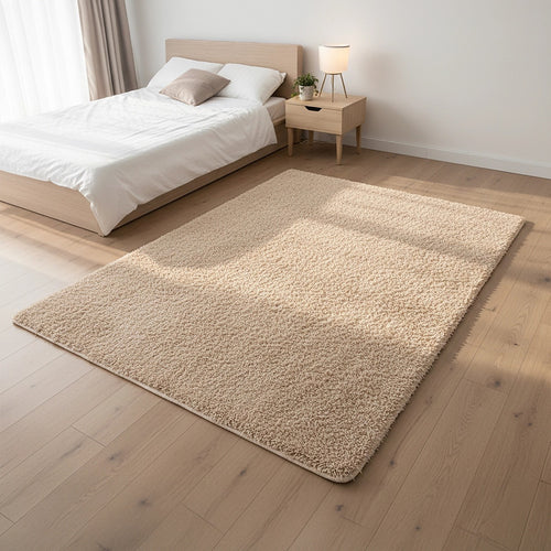 200x140cm Large Shaggy Floor Rug Area Carpet – Beige Soft Mat for Bedroom or Living Room Comfort