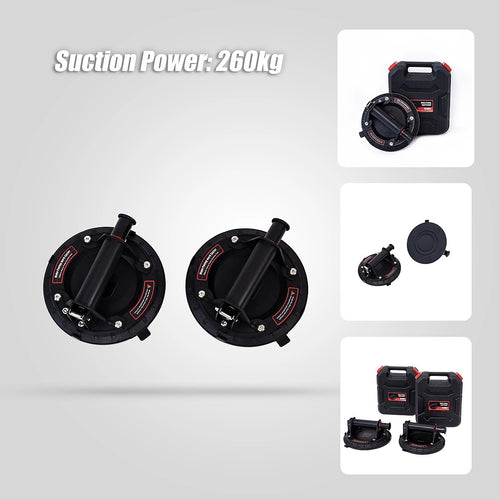2x20cm 500kg Vacuum Suction Cup Glass Lifter Granite Sucker Pump Lift Heavy Duty