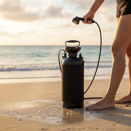 Portable 12L Camping Shower with 10 Spray Modes & Lock Switch