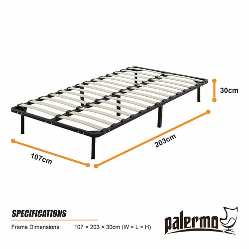 Metal Bed Frame for King Single Mattress – Black Powder-Coated Steel Base