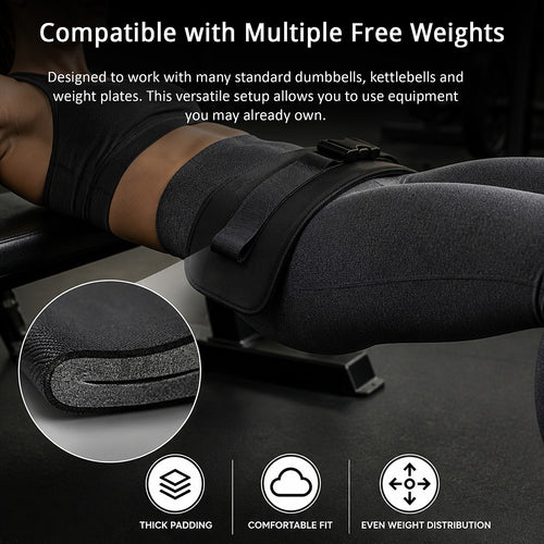 Hip Thrust Belt for Dumbbells & Kettlebells Glute Workout