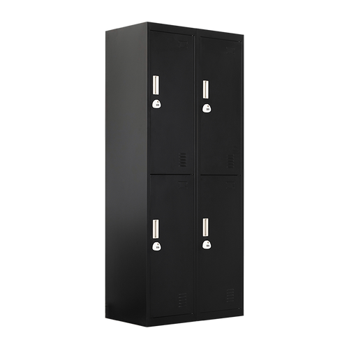 2x2 Door Black Metal Locker – Secure Storage with 3-Digit Combination Lock