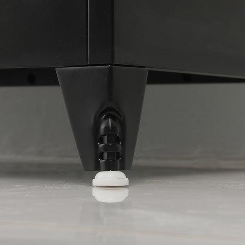 Double-Door Metal Cabinet with 4 Shelves – Office, Garage, or Home Storage in Black with Legs