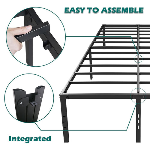 Queen Metal Bed Frame 45cm High – Full Steel Base Platform