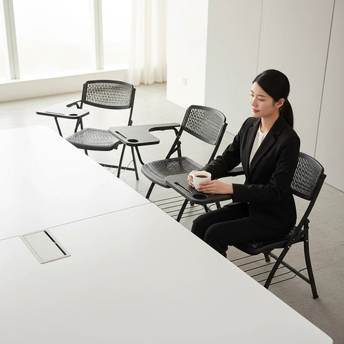 3pc Folding Lecture Chair Set with Table Top for Training & Events