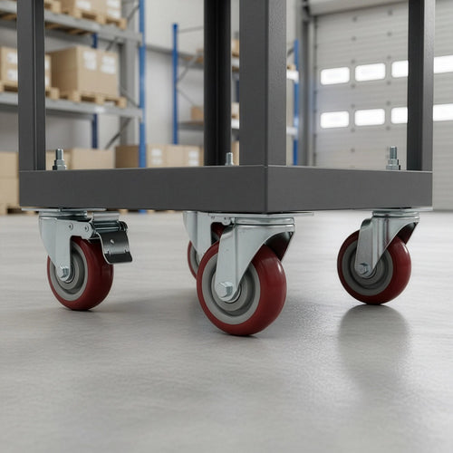 4 x 4" Heavy Duty PU Swivel Castor Wheels With Brake