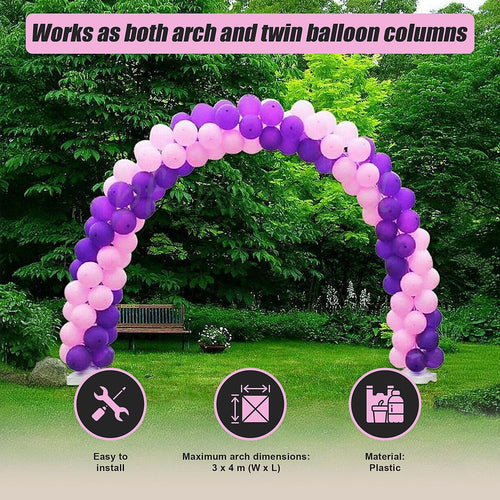 3x4m Full Set Balloon Arch Column Kit Floor Base Stand For Wedding & Party
