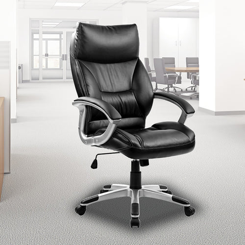 PU Leather Executive Office Black Chair – Ergonomic Swivel Computer Desk Chair