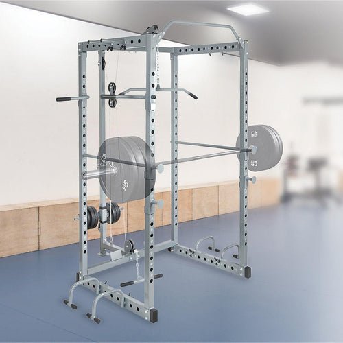 Power Rack Squat Cage Stands w Lat Pulldown Home Gym