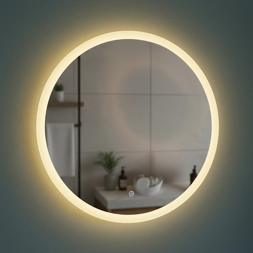 90cm Round LED Bathroom Vanity Mirror – Wall-Mounted with Touch Sensor & Colour Temp Control