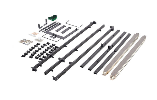 Queen DIY Wall Bed Hardware Kit with Silver handle – Frame & Mechanism for Custom Build