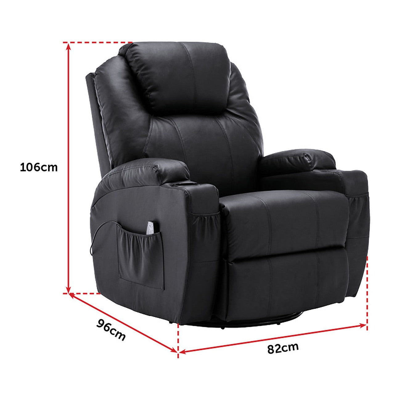 Black leather massage shop recliner chair