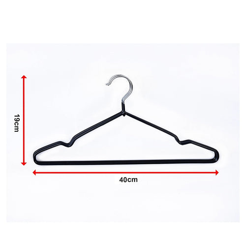100x Metal Clothes Hangers Non Anti Slip Rubber Coated Wire Suit Coat Hanger