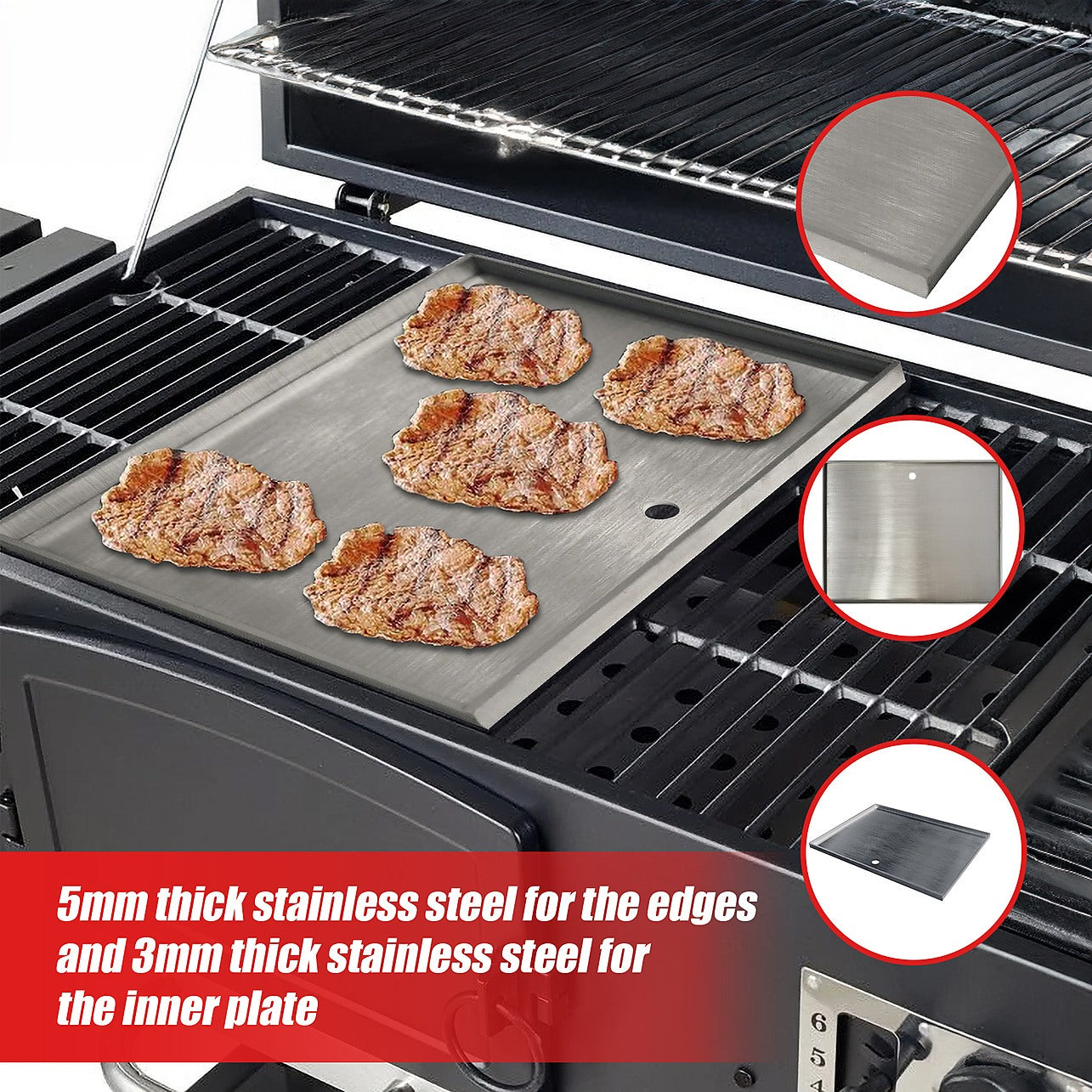 Premium Stainless Steel BBQ Hot Plate 49 x 40cm Australia's DIY