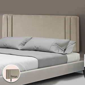 Beige Linen Fabric Double Deluxe Headboard Bedhead