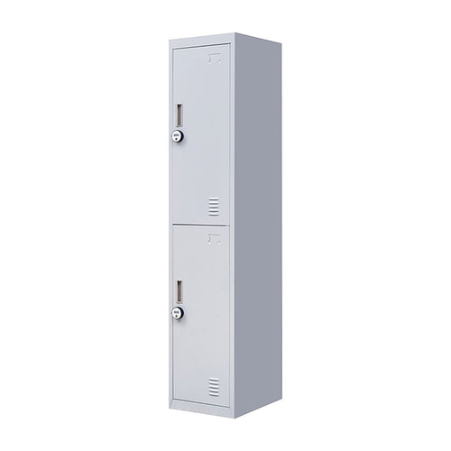 2-Door Metal Locker Cabinet in Grey – 4-Digit Combination Lock