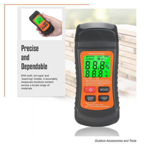Dampness Moisture Meter – Digital Detector for Wood, Paper & Walls | Multi-Mode Tool