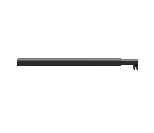 Frameless Shower Screen 90 x 210cm | Curved Glass, Black Square Stabilising Bar + Wall F-Bracket