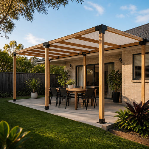 DIY Pergola Kit – Double with Top Rafters Set with Brackets