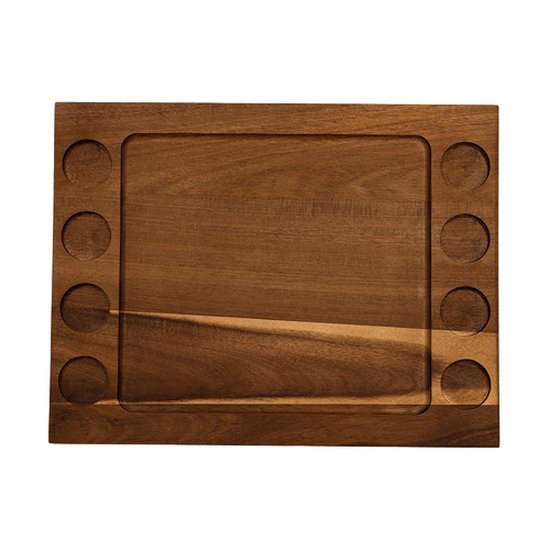 Serving Tray Double Sided Charcuterie Board  8 Sauce Cups Gift  