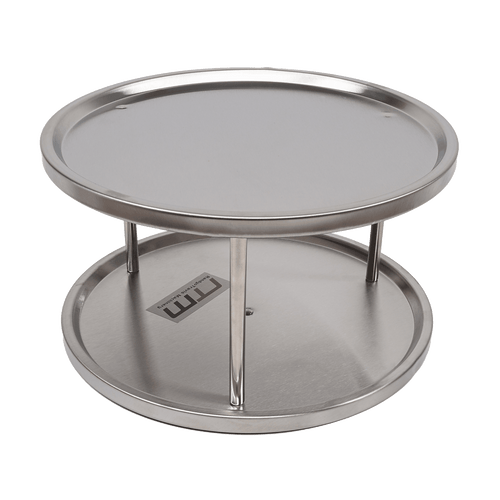 2-Tier Rack Lazy Susan Organiser Steel Kitchen Pantry Cabinet Storage