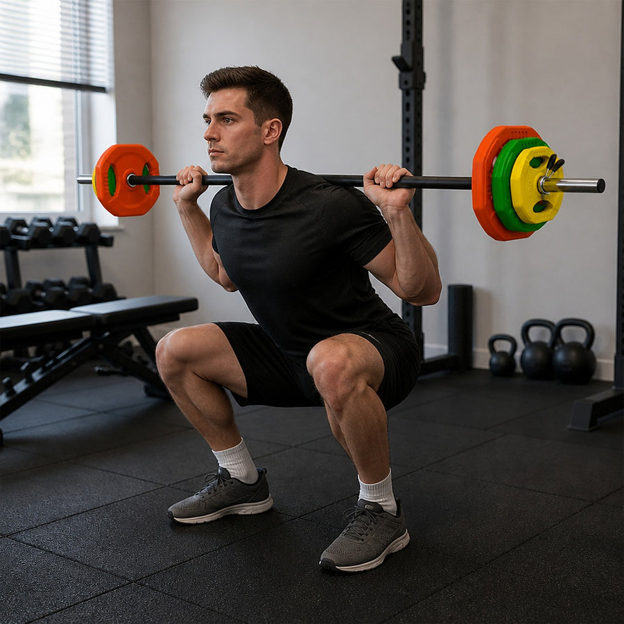 Rubber-Coated Barbell Weight Set – 20 kg Home Training Kit
